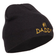 Number One Daddy Embroidered Short Beanie