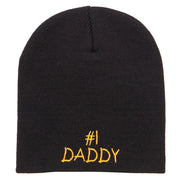 Number One Daddy Embroidered Short Beanie