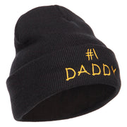 Number One Daddy Embroidered Long Beanie