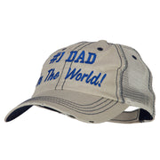 Number 1 Dad in The World Embroidered Low Profile Mesh Cap