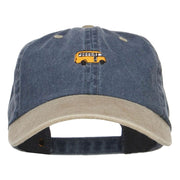 Mini Bus Embroidered Two Tone Washed Cap