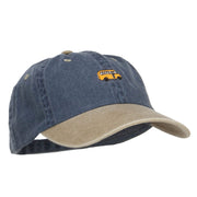 Mini Bus Embroidered Two Tone Washed Cap