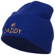 Number One Daddy Embroidered Short Beanie