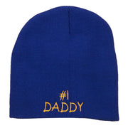 Number One Daddy Embroidered Short Beanie