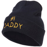 Number One Daddy Embroidered Long Beanie