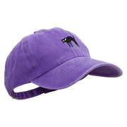 Halloween Cat Embroidered Unstructured Pigment Dyed Cotton Cap - Purple OSFM