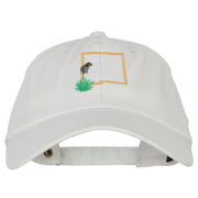 New Mexico Yucca with Map Embroidered Unstructured Washed Cap.