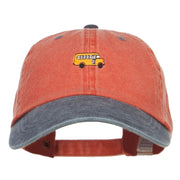 Mini Bus Embroidered Two Tone Washed Cap