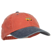 Mini Bus Embroidered Two Tone Washed Cap