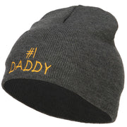 Number One Daddy Embroidered Short Beanie