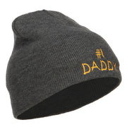 Number One Daddy Embroidered Short Beanie