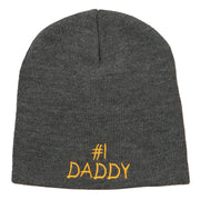 Number One Daddy Embroidered Short Beanie