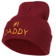 Number One Daddy Embroidered Long Beanie