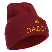 Number One Daddy Embroidered Long Beanie