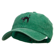 Halloween Cat Embroidered Unstructured Pigment Dyed Cotton Cap - Kelly-Green OSFM