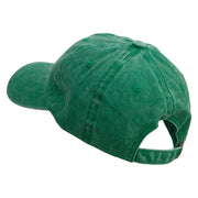 Halloween Cat Embroidered Unstructured Pigment Dyed Cotton Cap - Kelly-Green OSFM