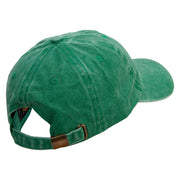 Halloween Cat Embroidered Unstructured Pigment Dyed Cotton Cap - Kelly-Green OSFM