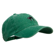 Halloween Cat Embroidered Unstructured Pigment Dyed Cotton Cap - Kelly-Green OSFM