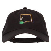 New Mexico Yucca with Map Embroidered Unstructured Washed Cap.