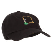 New Mexico Yucca with Map Embroidered Unstructured Washed Cap.