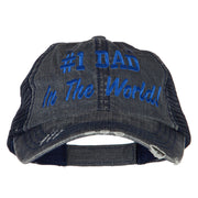 Number 1 Dad in The World Embroidered Low Profile Mesh Cap