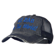 Number 1 Dad in The World Embroidered Low Profile Mesh Cap