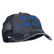 Number 1 Dad in The World Embroidered Low Profile Mesh Cap