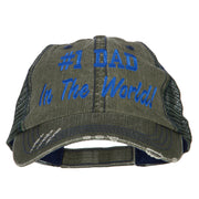 Number 1 Dad in The World Embroidered Low Profile Mesh Cap