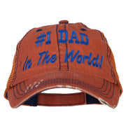 Number 1 Dad in The World Embroidered Low Profile Mesh Cap