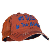 Number 1 Dad in The World Embroidered Low Profile Mesh Cap