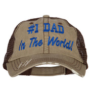 Number 1 Dad in The World Embroidered Low Profile Mesh Cap