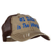 Number 1 Dad in The World Embroidered Low Profile Mesh Cap