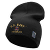 Licensed US Navy Veteran Military Embroidered Short Beanie Made in USA