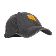 Nevada State Map Embroidered Washed Cap