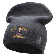 Licensed US Navy Veteran Military Embroidered Short Beanie Made in USA