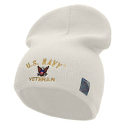 Licensed US Navy Veteran Military Embroidered Short Beanie Made in USA