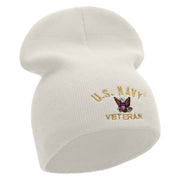 Licensed US Navy Veteran Military Embroidered Short Beanie Made in USA