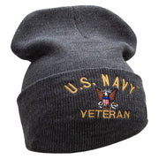 Licensed US Navy Veteran Military Embroidered Long Beanie Made in USA