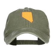 Nevada State Map Embroidered Washed Cap