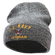 Licensed US Navy Veteran Military Embroidered Long Beanie Made in USA