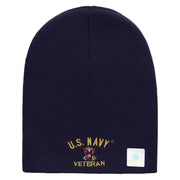 Licensed US Navy Veteran Military Embroidered Short Beanie Made in USA