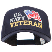 Wording of US Navy Veteran with Flag Patched Pro Cap