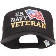 Wording of US Navy Veteran with Flag Patched Pro Cap