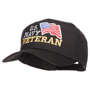 Wording of US Navy Veteran with Flag Patched Pro Cap