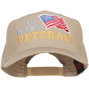 Wording of US Navy Veteran with Flag Patched Pro Cap