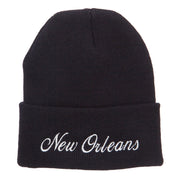 City of New Orleans Embroidered Long Beanie