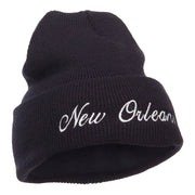 City of New Orleans Embroidered Long Beanie