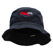 Dual Horse Embroidered Bucket Hat