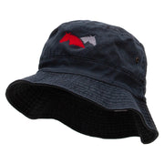 Dual Horse Embroidered Bucket Hat