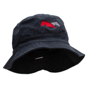 Dual Horse Embroidered Bucket Hat